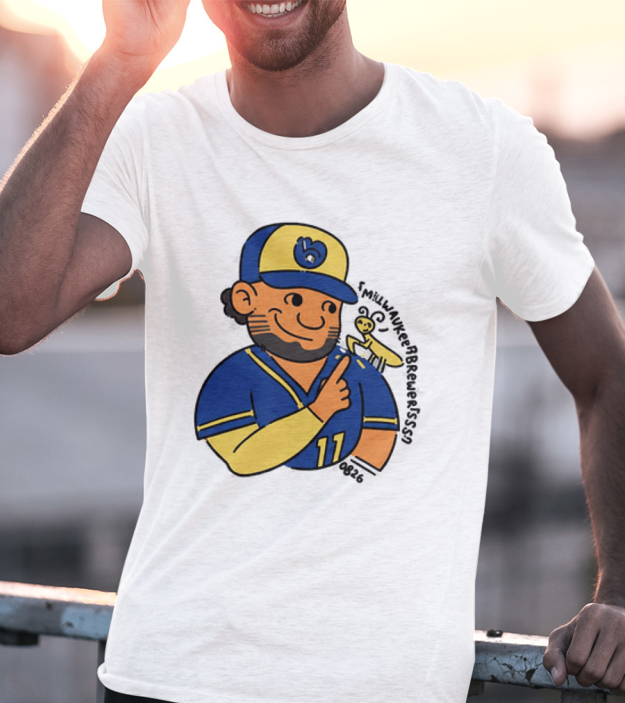 Brewers Jackson Chourio Praying Mantis Cartoon Baseball Fan T-Shirt