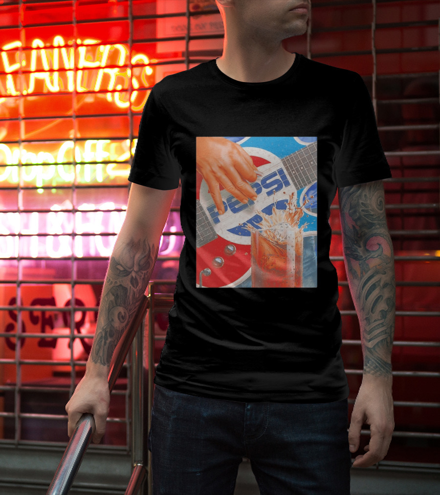 Pepsi Guitar Soda Splash Beverage Music Rock N Roll T-Shirt