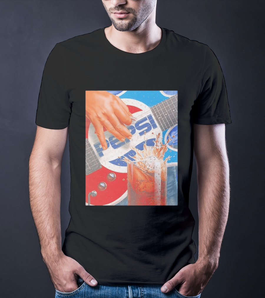 Pepsi Guitar Soda Splash Beverage Music Rock N Roll T-Shirt