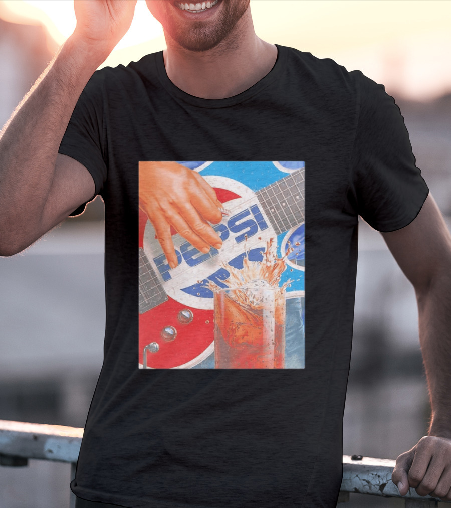 Pepsi Guitar Soda Splash Beverage Music Rock N Roll T-Shirt