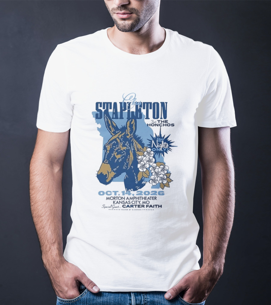 Chris Stapleton With The Honchos At Morton Amphitheater Kansas City Oct 14 2026 Featuring Carter Faith T-Shirt