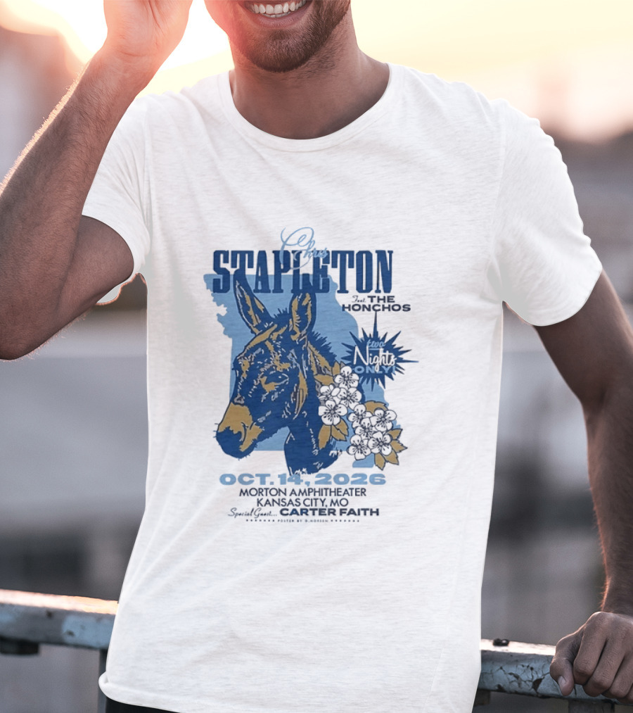 Chris Stapleton With The Honchos At Morton Amphitheater Kansas City Oct 14 2026 Featuring Carter Faith T-Shirt