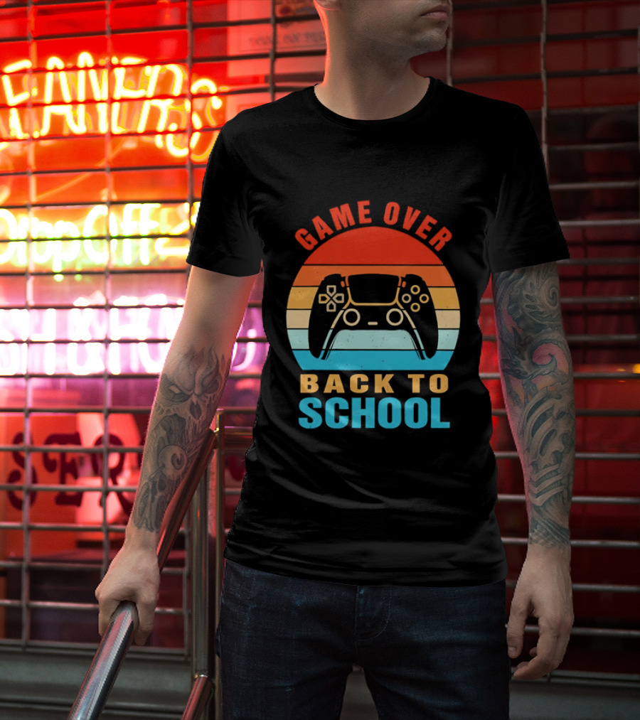 Game Over Back To School Gamer Vintage Controller T-Shirt