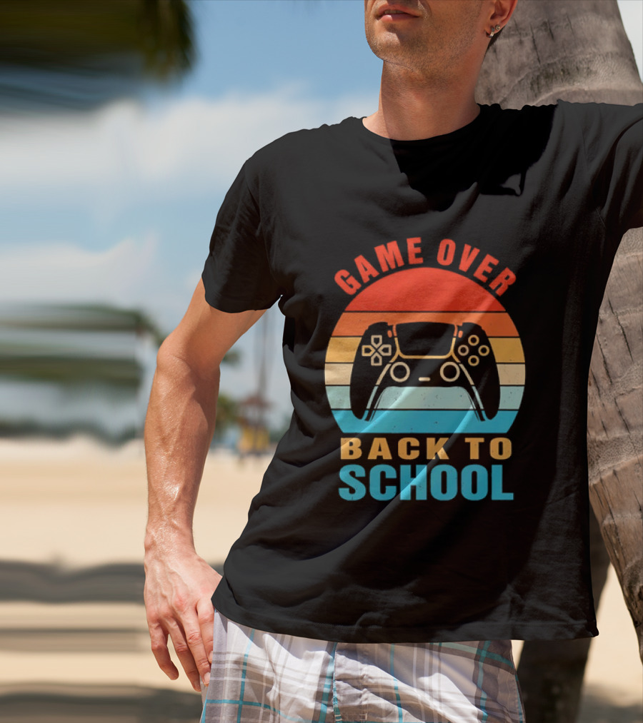Game Over Back To School Gamer Vintage Controller T-Shirt