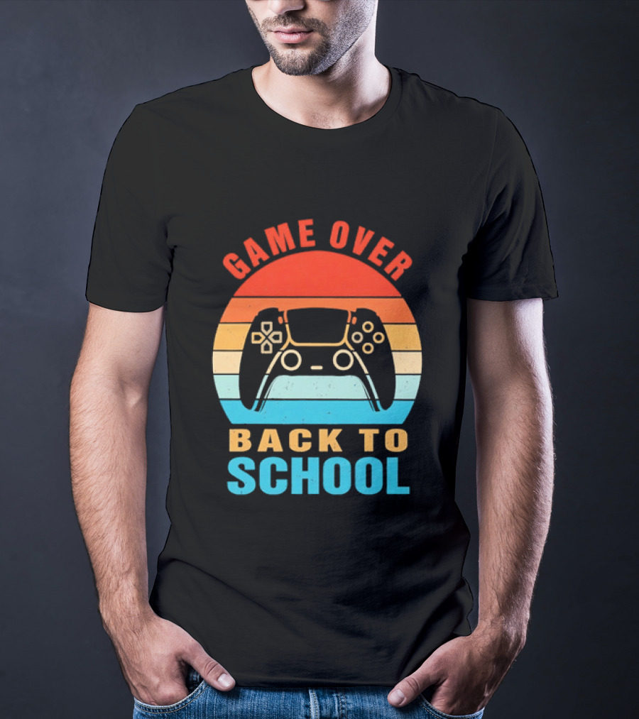 Game Over Back To School Gamer Vintage Controller T-Shirt