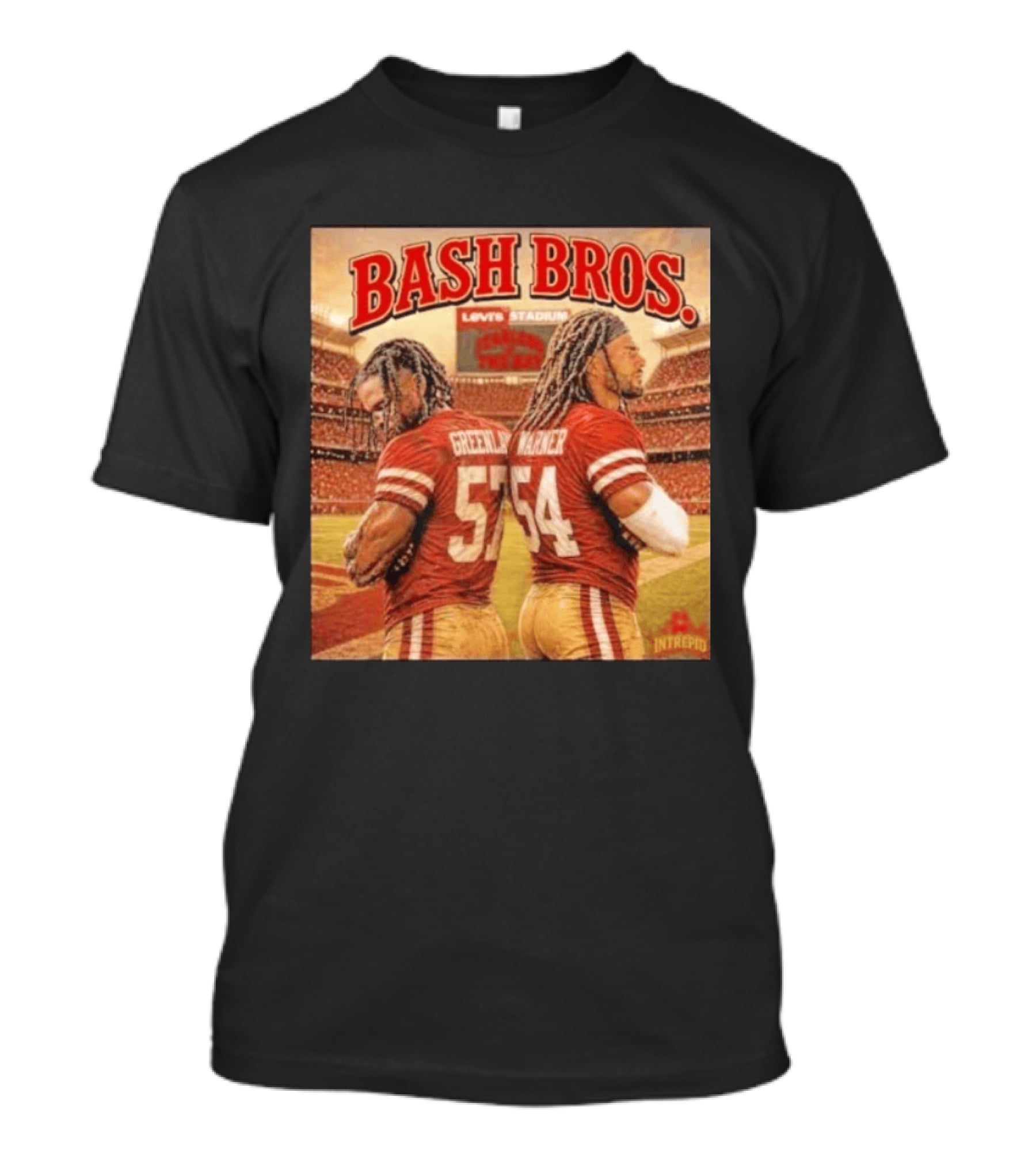 Bash Bros Greenlaw 57 Warner 54 San Francisco 49ers Levi's Stadium T-Shirt
