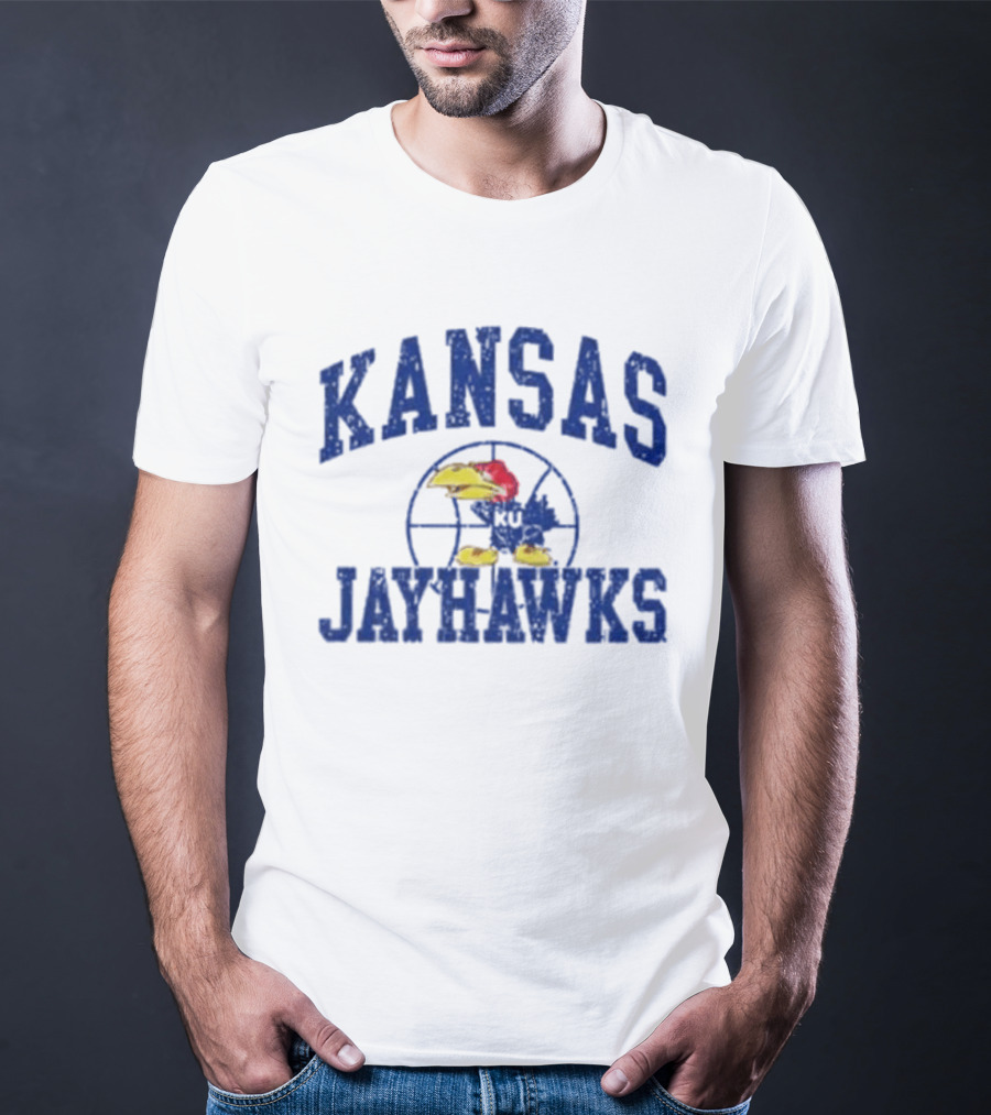 Kansas Jayhawks KU Basketball Distressed T-Shirt