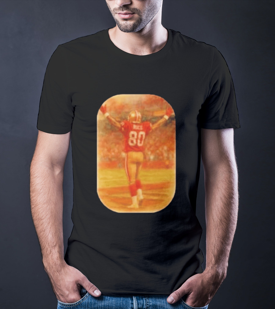 Jerry Rice San Francisco 49ers No 80 Iconic Celebration T-Shirt