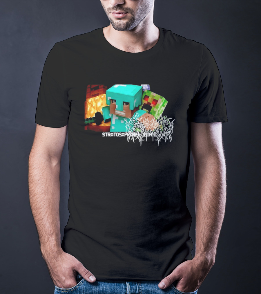 Steve Creeper Stratosapien Death Metal Gaming Battle Scene T-Shirt