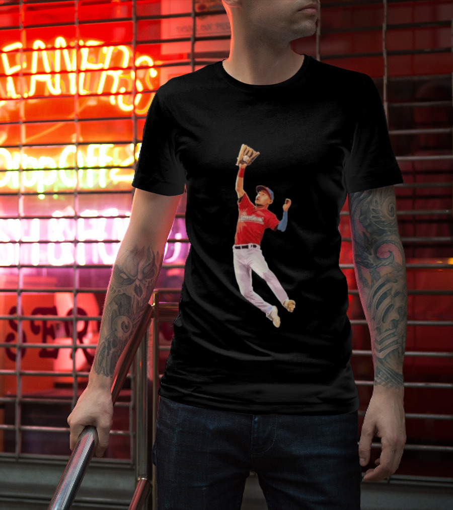 Steven Kwan Cleveland Guardians Baseball Action Player Jump T-Shirt