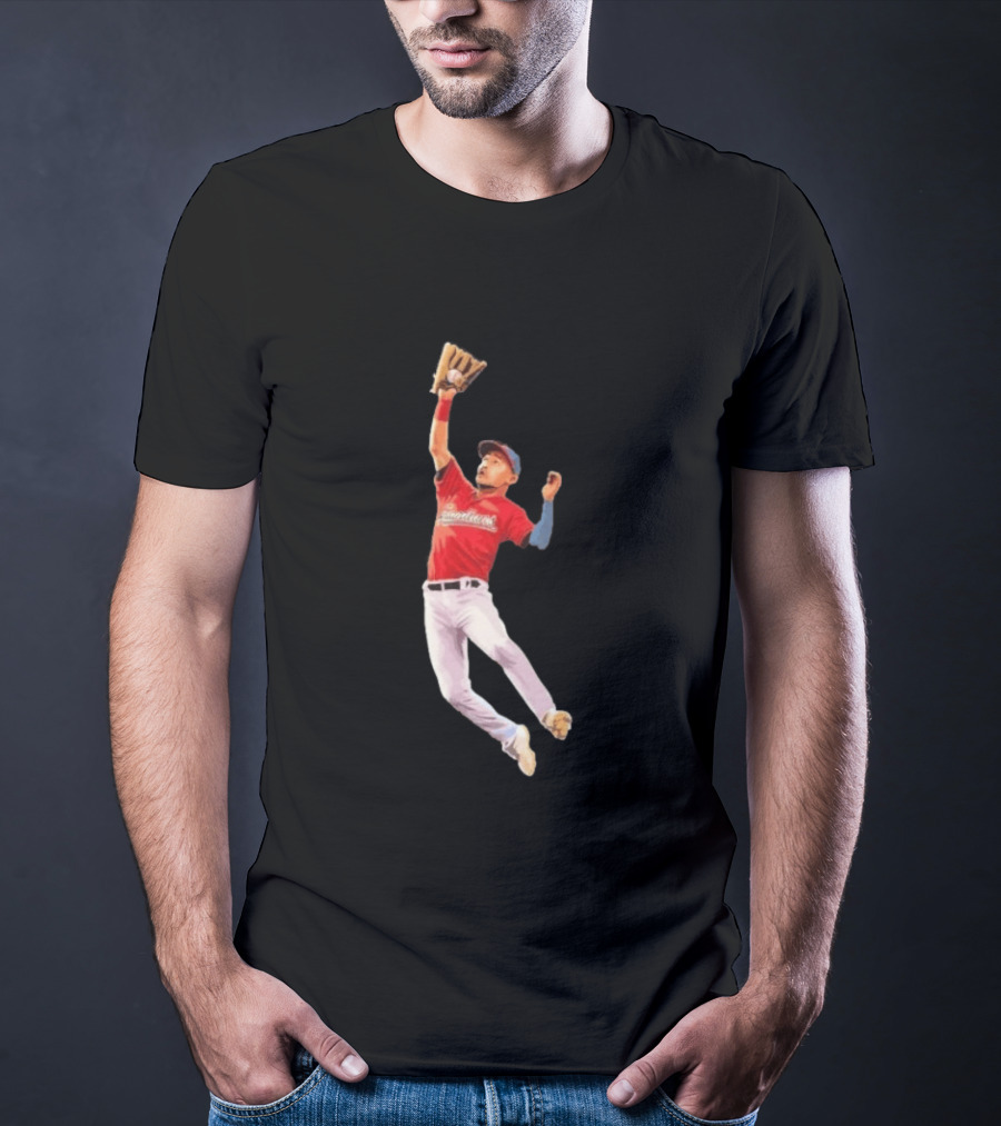 Steven Kwan Cleveland Guardians Baseball Action Player Jump T-Shirt