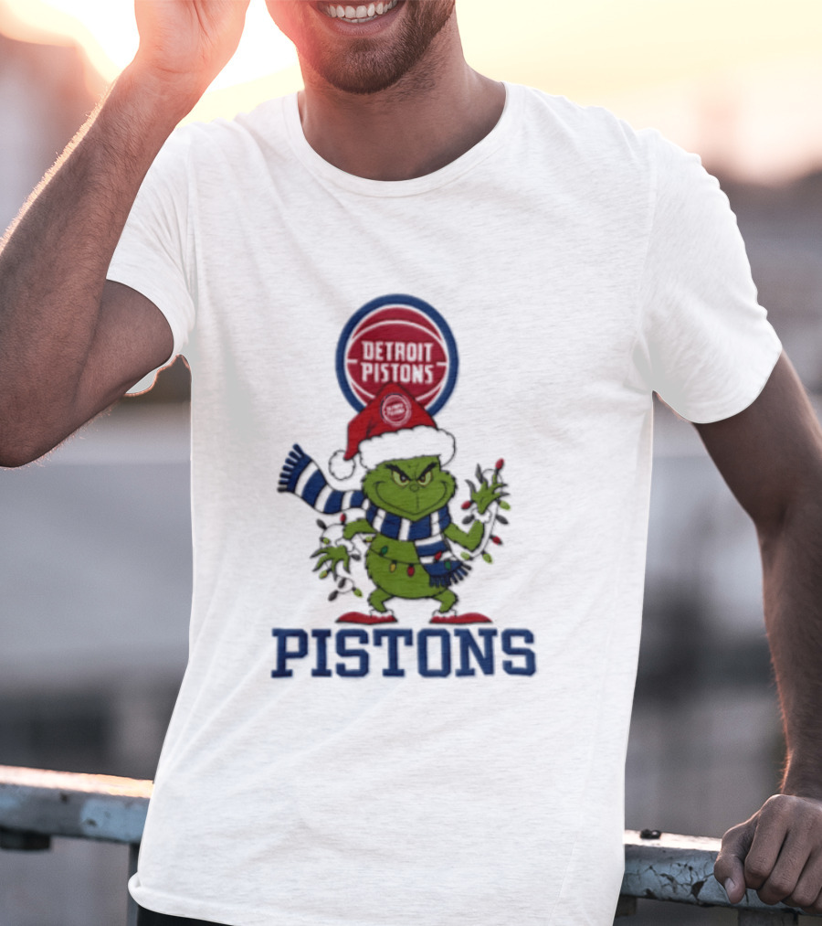 Grinch Detroit Pistons Christmas Basketball 2026 T-Shirt