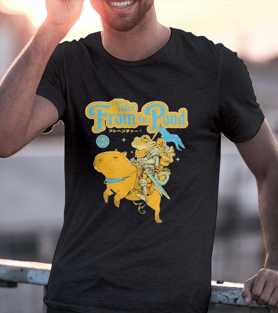 Tales From The Pond Frog Knight On Capybara Adventure T-Shirt
