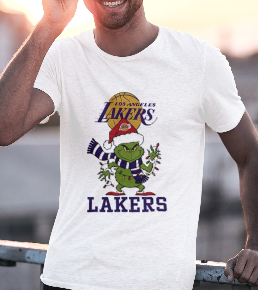Grinch Los Angeles Lakers Christmas 2026 Holiday Magic T-Shirt