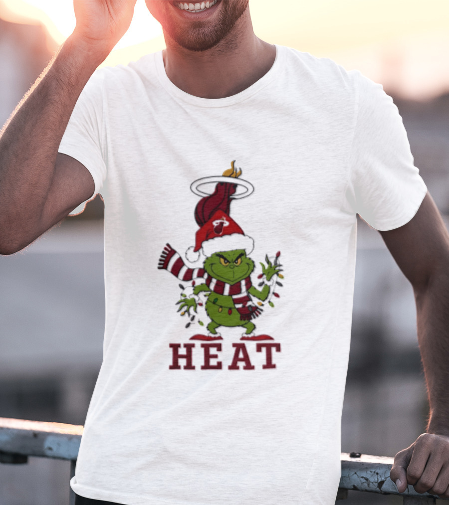 Grinch Miami Heat Christmas Lights 2026 T-Shirt