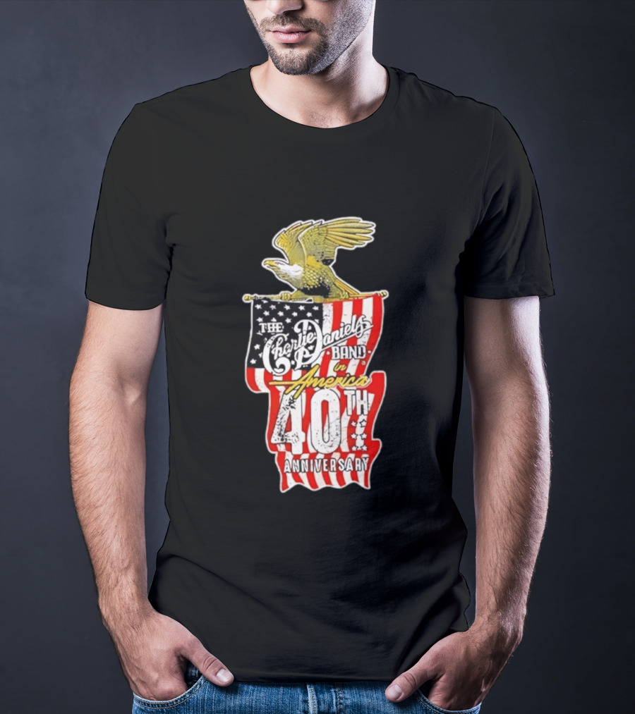 The Charlie Daniels Band In America 40th Anniversary Eagle And Stars Stripes T-Shirt