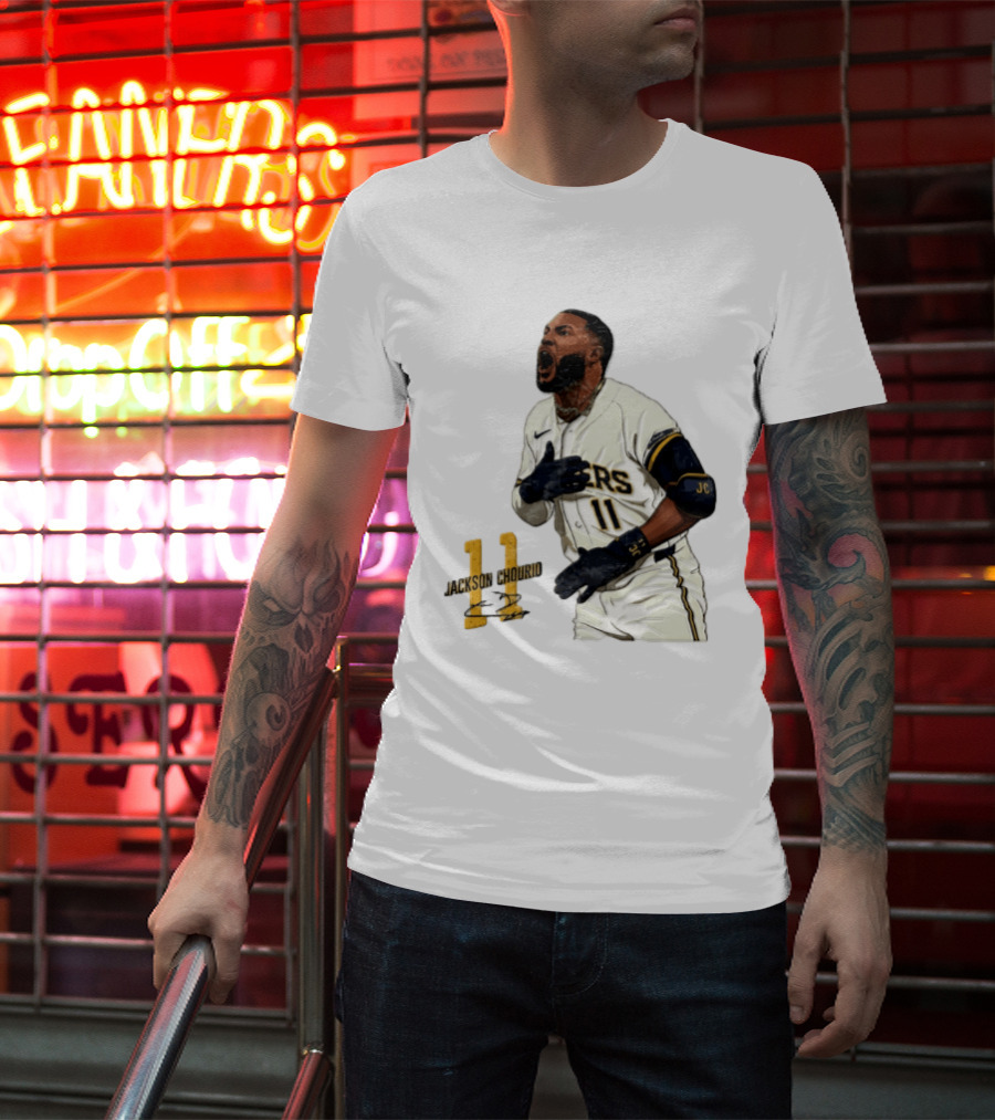 Jackson Chourio 11 Brewers Baseball Player Celebration T-Shirt