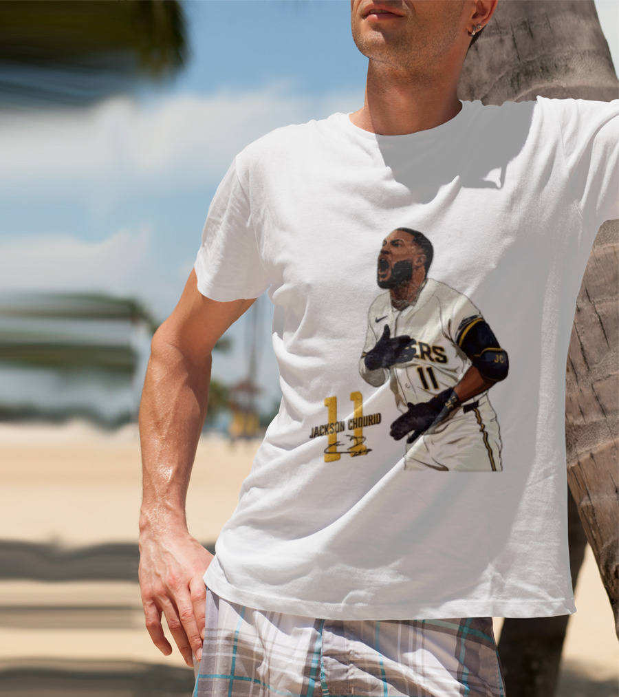 Jackson Chourio 11 Brewers Baseball Player Celebration T-Shirt