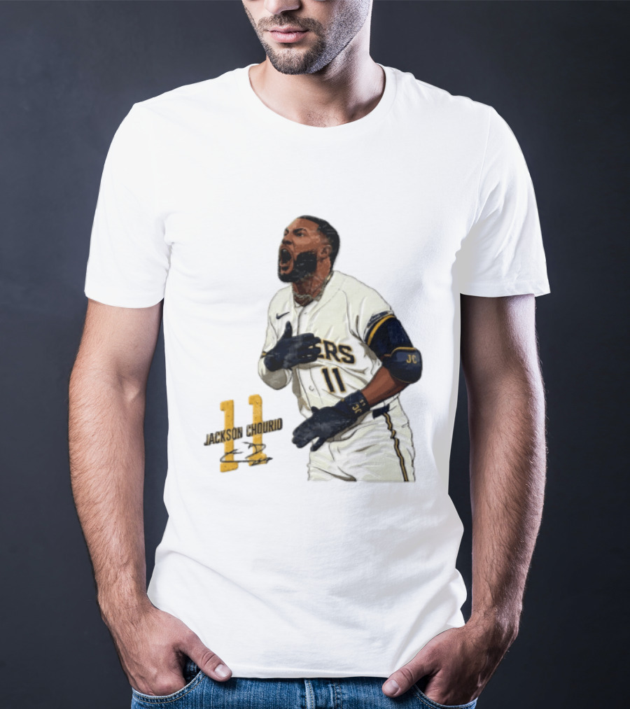 Jackson Chourio 11 Brewers Baseball Player Celebration T-Shirt