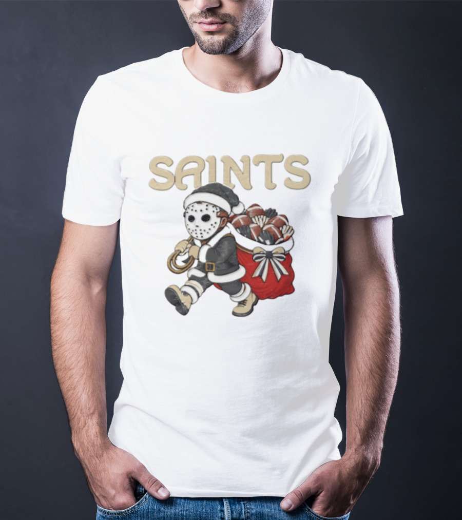 SAINTS New Orleans Football Christmas Horror Santa T-Shirt