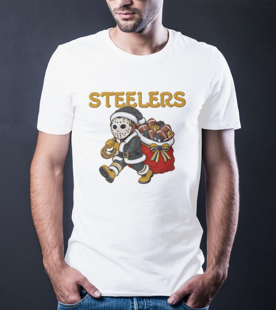 Pittsburgh Steelers Christmas Santa Jason Football T-Shirt