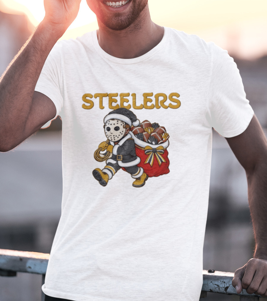 Pittsburgh Steelers Christmas Santa Jason Football T-Shirt