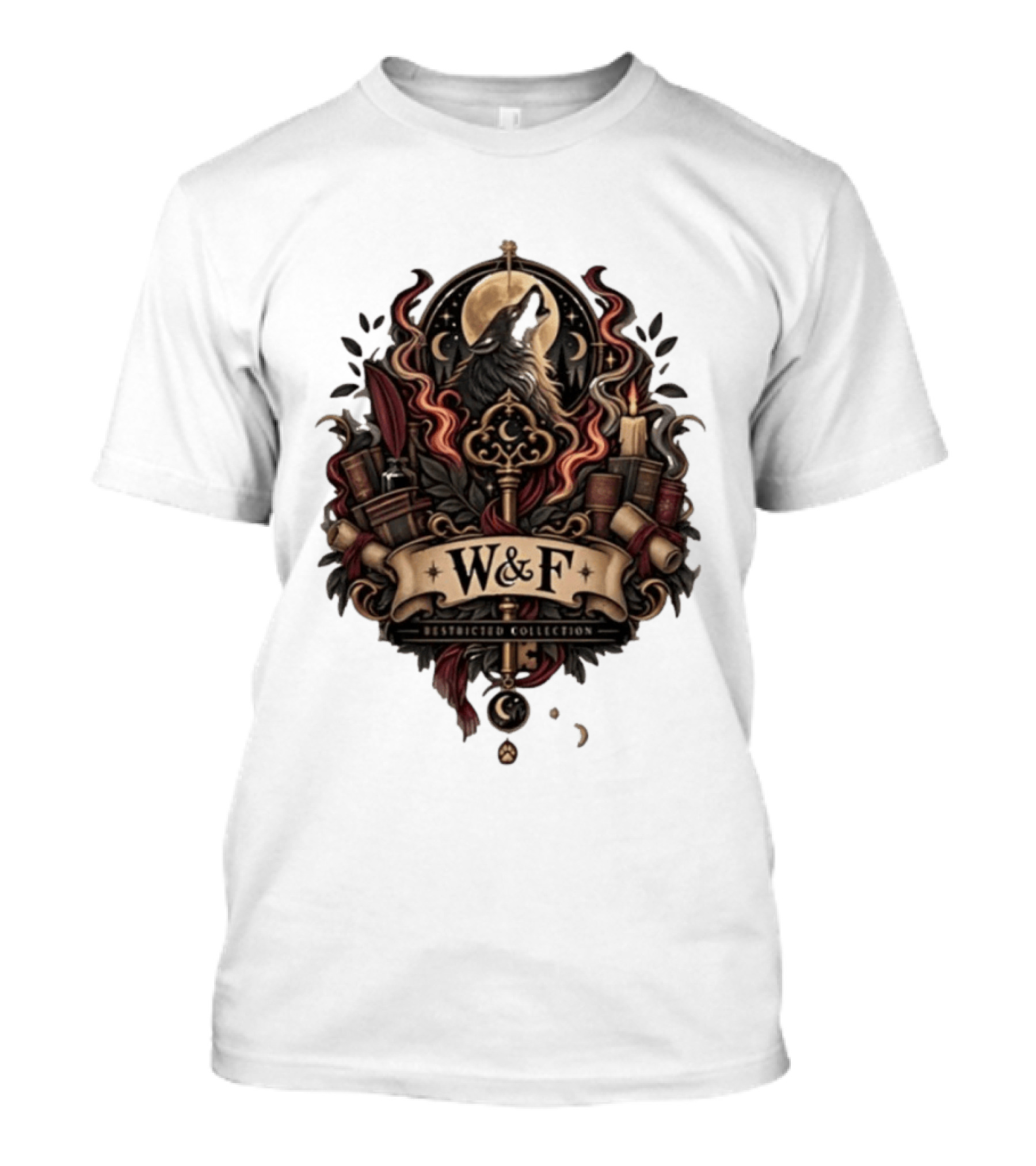 W&F Restricted Collection Wolf And Key Mystical T-Shirt