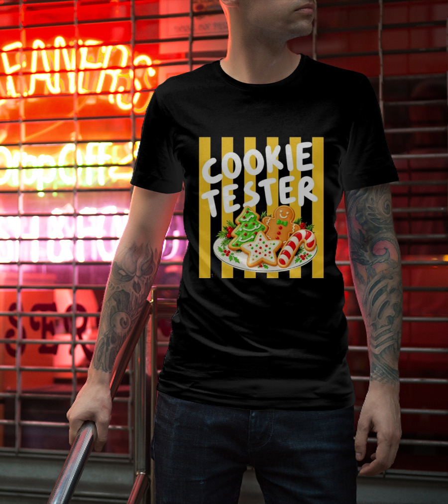 Cookie Tester Christmas Holiday Treats Gingerbread Man T-Shirt