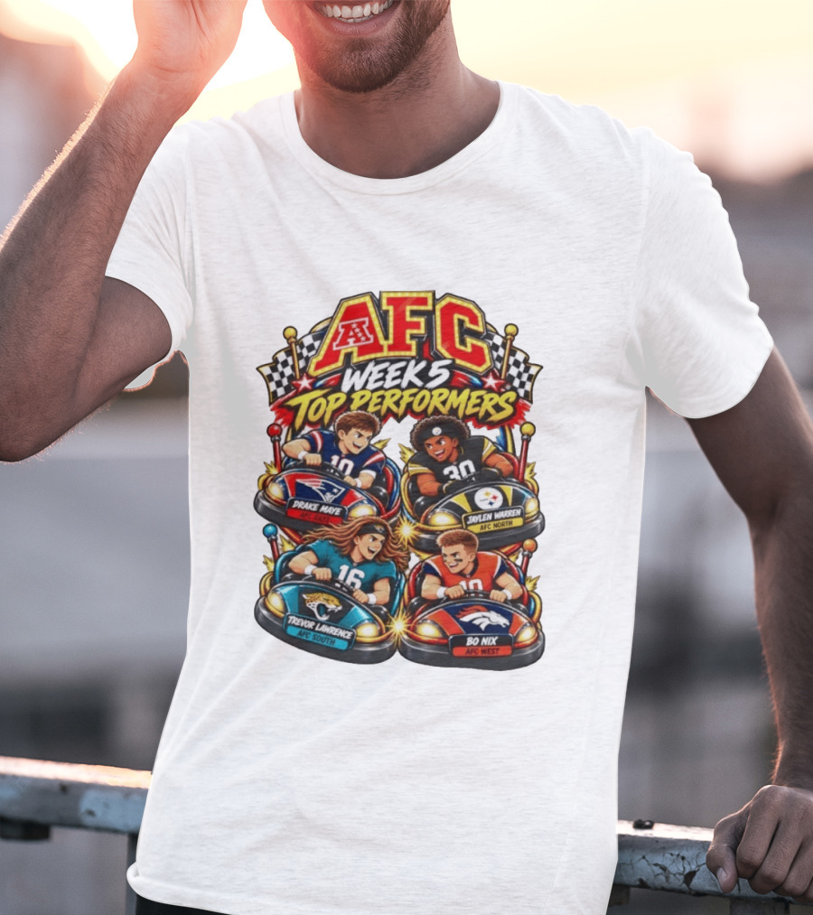 AFC Week 5 Top Performers Drake Maye Jaylen Warren Trevor Lawrence And Bo Nix T-Shirt