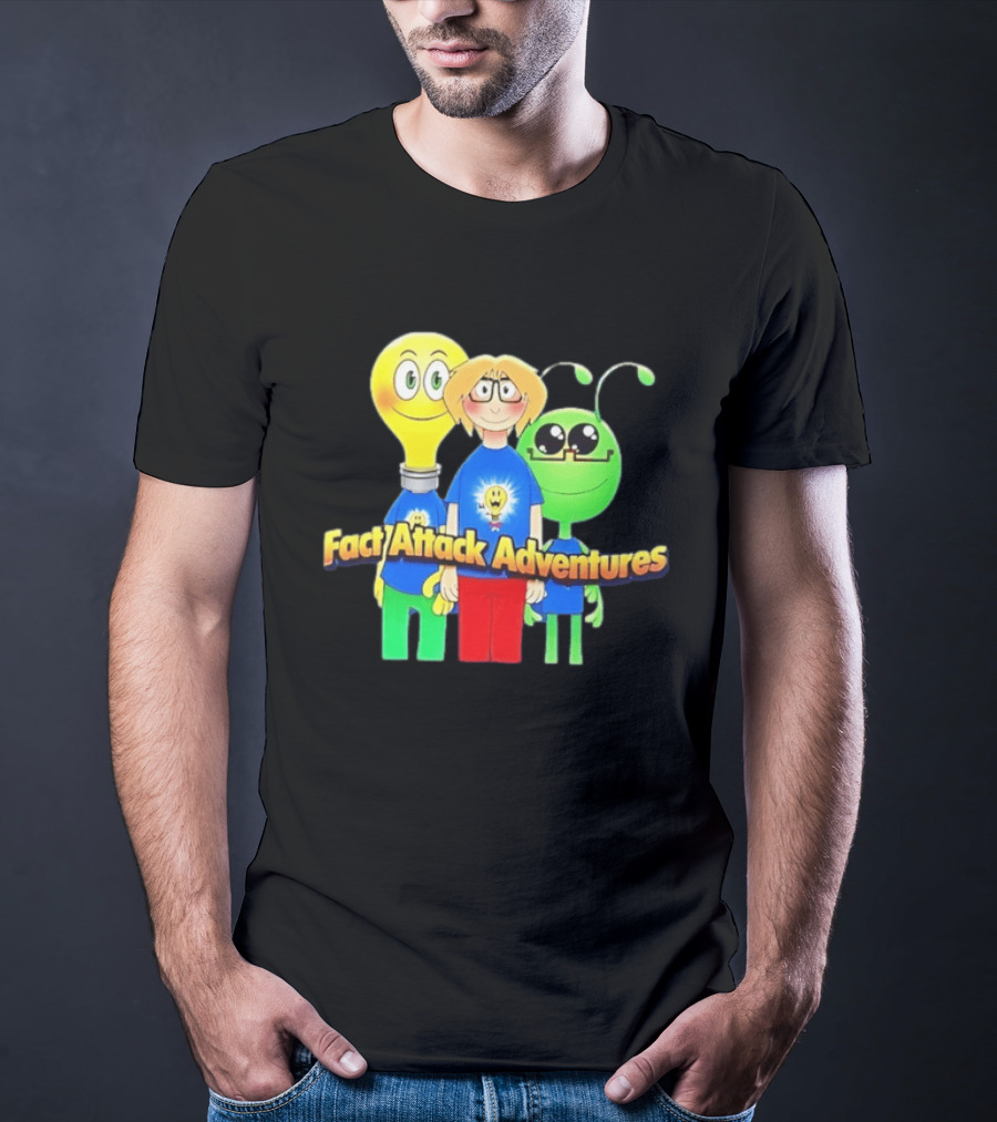 Fact Attack Adventures Cartoon Characters T-Shirt