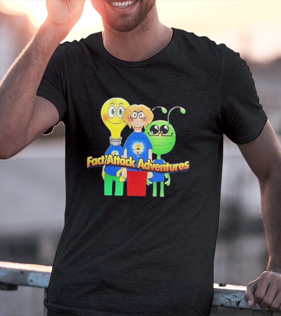 Fact Attack Adventures Cartoon Characters T-Shirt