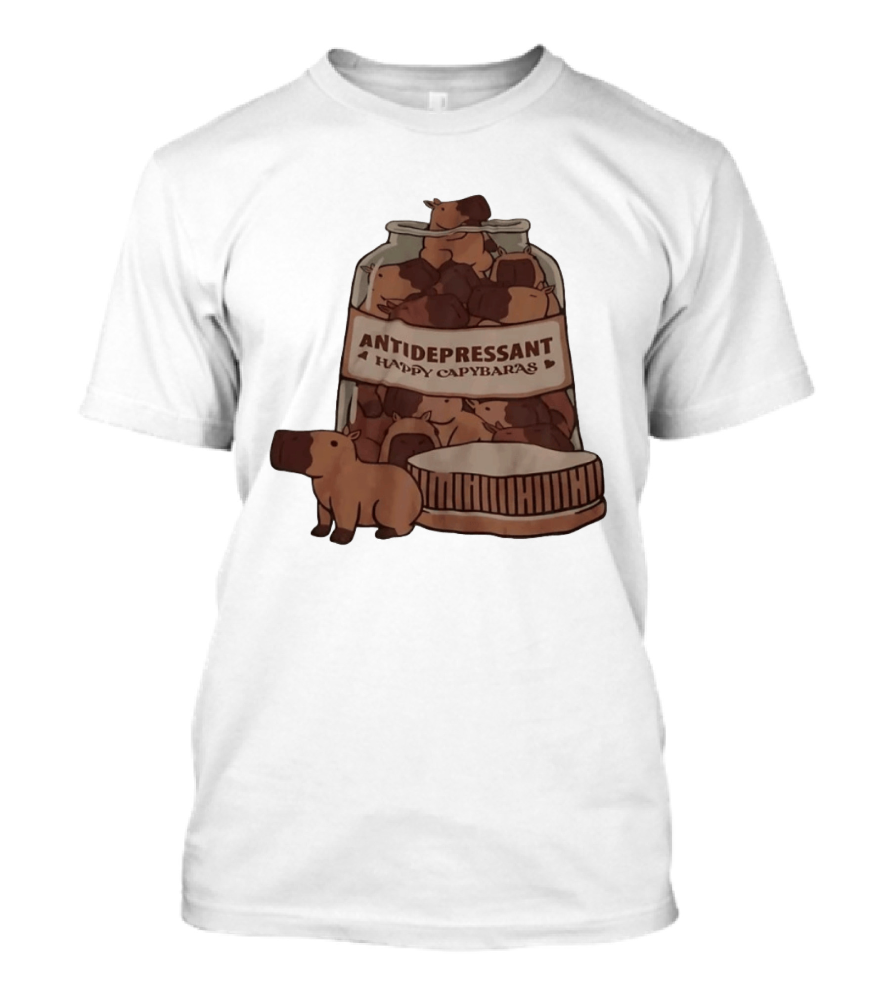 Antidepressant Happy Capybaras Jar Capybara T-Shirt