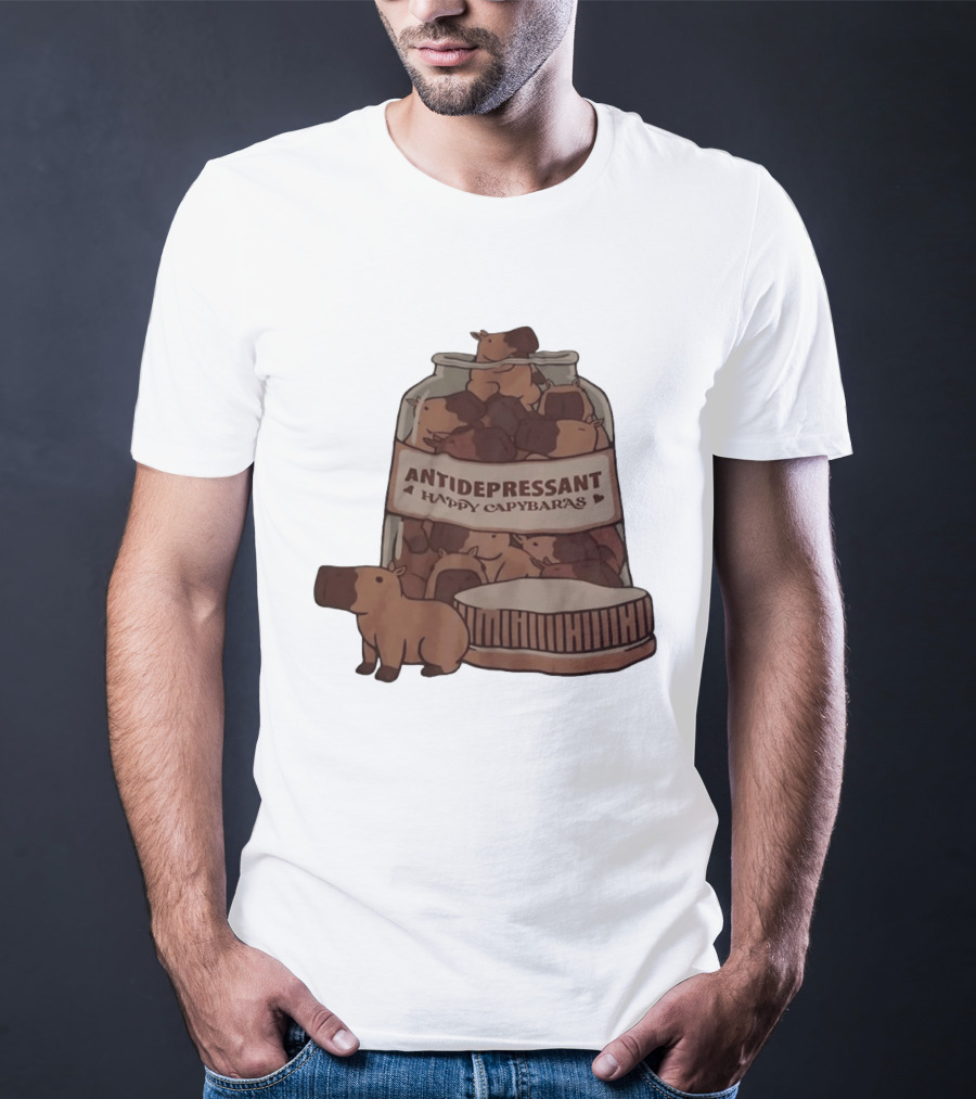 Antidepressant Happy Capybaras Jar Capybara T-Shirt