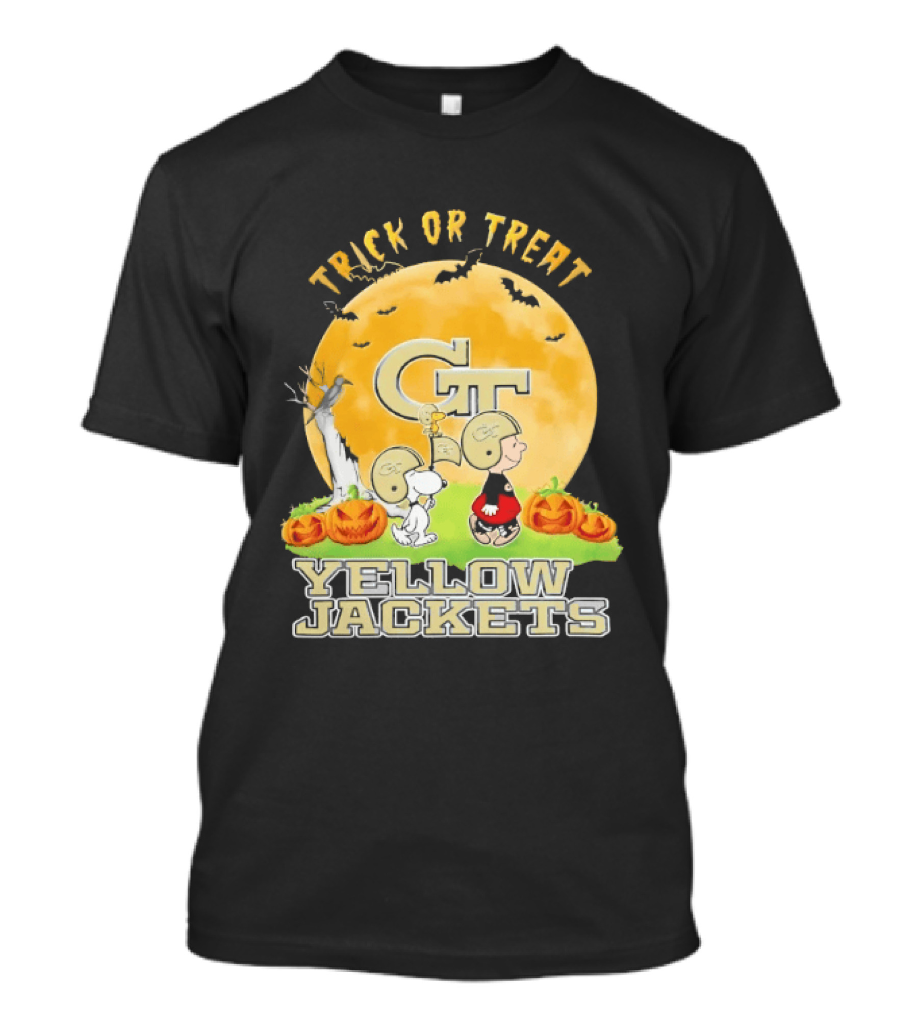 Georgia Tech Yellow Jackets X Charlie Brown And Snoopy Trick Or Treat Halloween T-Shirt