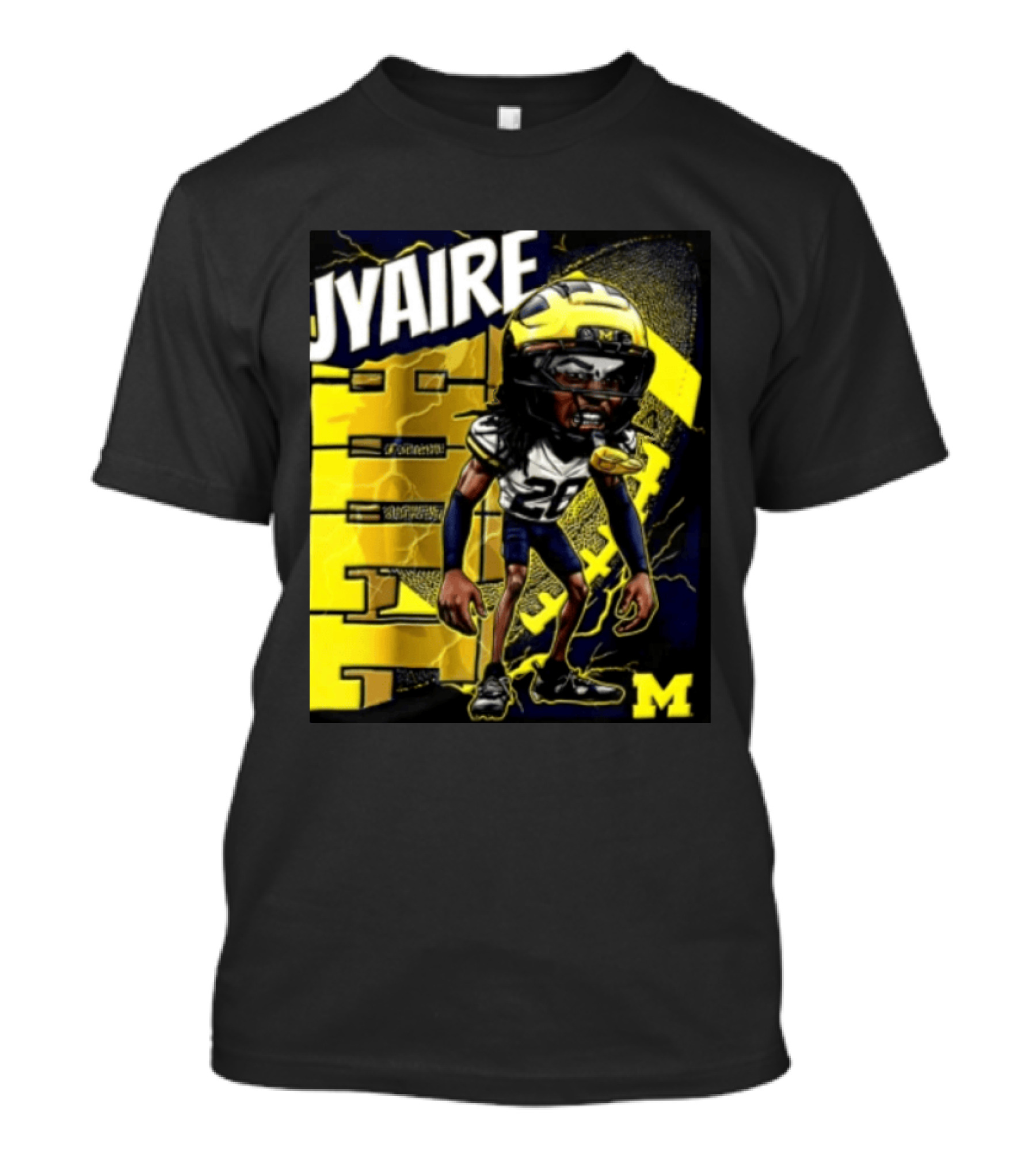 Jyaire Hill Michigan Wolverines Football Player Caricature T-Shirt