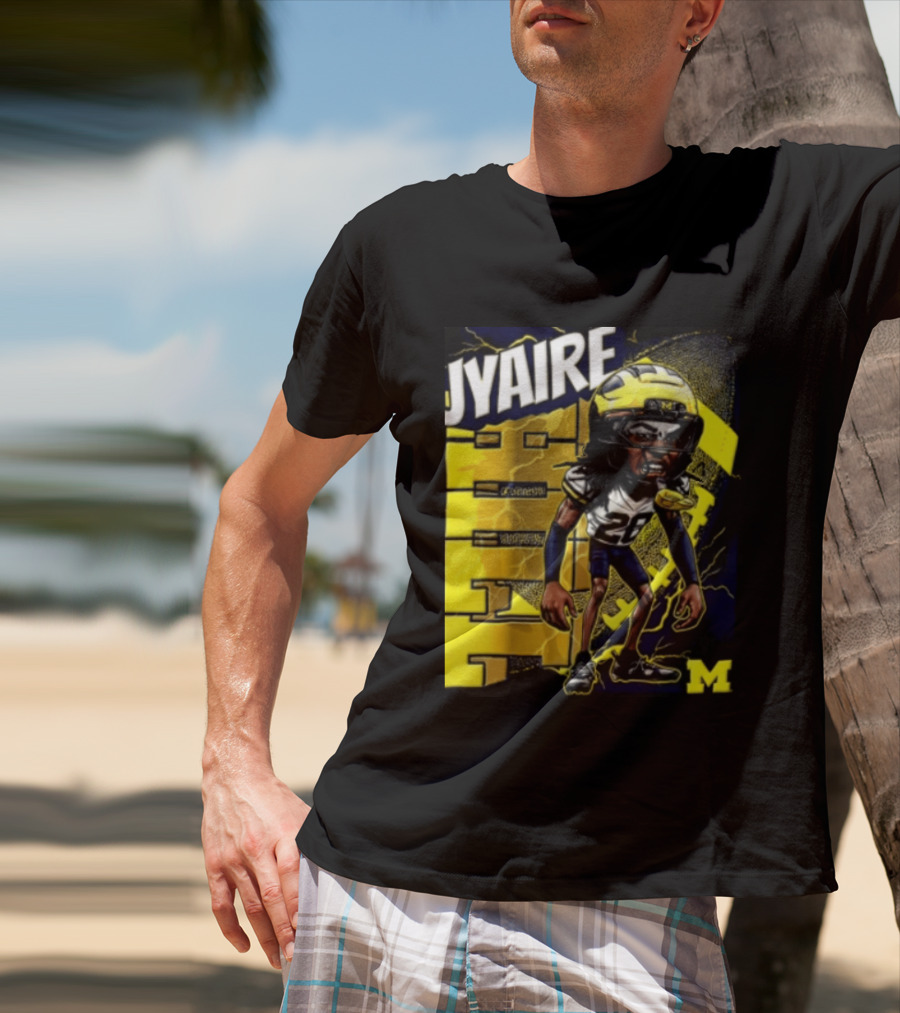 Jyaire Hill Michigan Wolverines Football Player Caricature T-Shirt