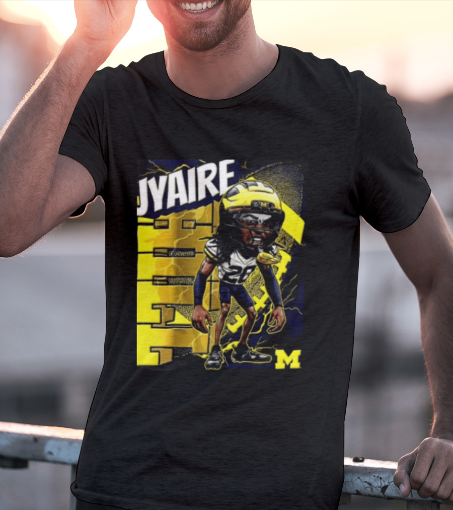 Jyaire Hill Michigan Wolverines Football Player Caricature T-Shirt