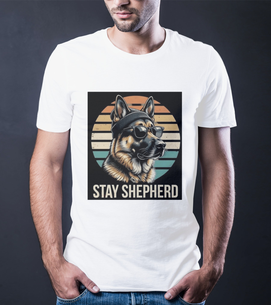 German Shepherd Dog Sunset Stay Shepherd T-Shirt