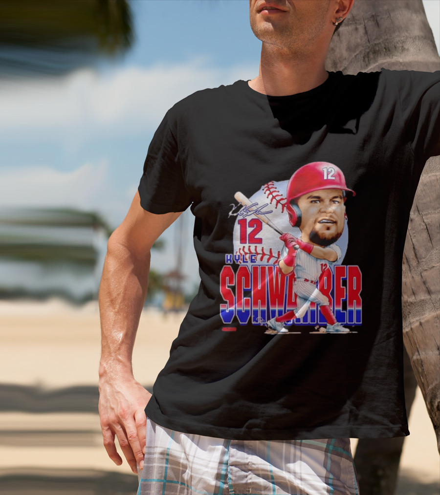 Kyle Schwarber 12 Philadelphia Phillies Caricature T-Shirt