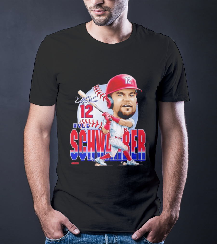 Kyle Schwarber 12 Philadelphia Phillies Caricature T-Shirt