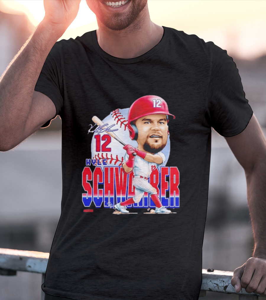 Kyle Schwarber 12 Philadelphia Phillies Caricature T-Shirt