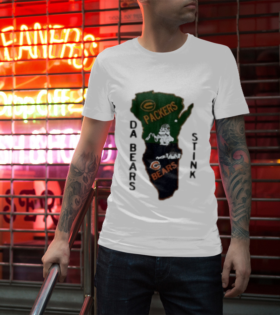Green Bay Packers And Chicago Bears Da Bears Stink Rivalry T-Shirt