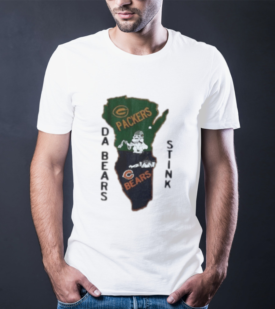 Green Bay Packers And Chicago Bears Da Bears Stink Rivalry T-Shirt
