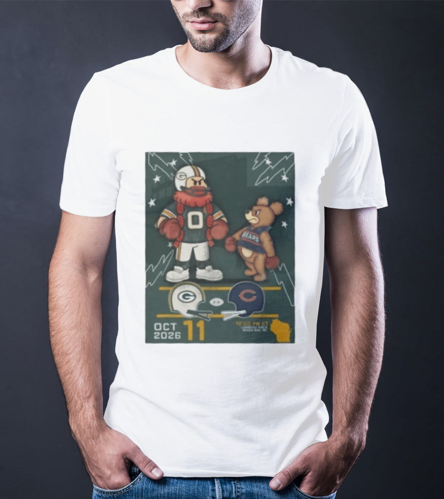 Green Bay Packers Vs Chicago Bears October 11 2026 Lambeau Field Game T-Shirt