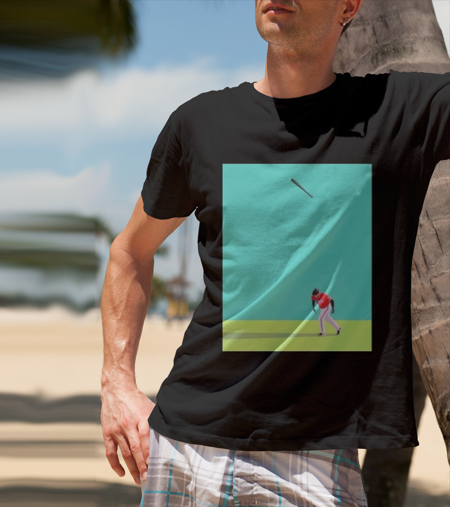 Minimalist Baseball Player Bat Flip Batter T-Shirt
