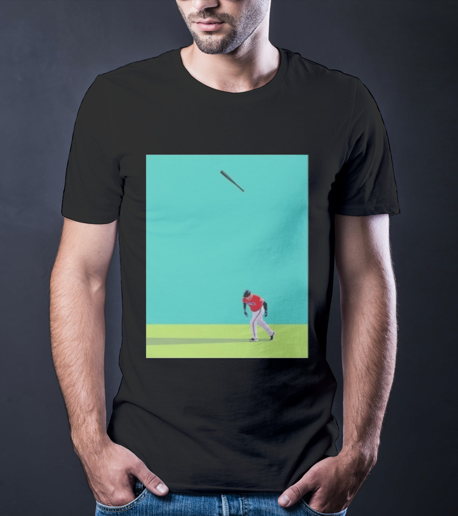Minimalist Baseball Player Bat Flip Batter T-Shirt