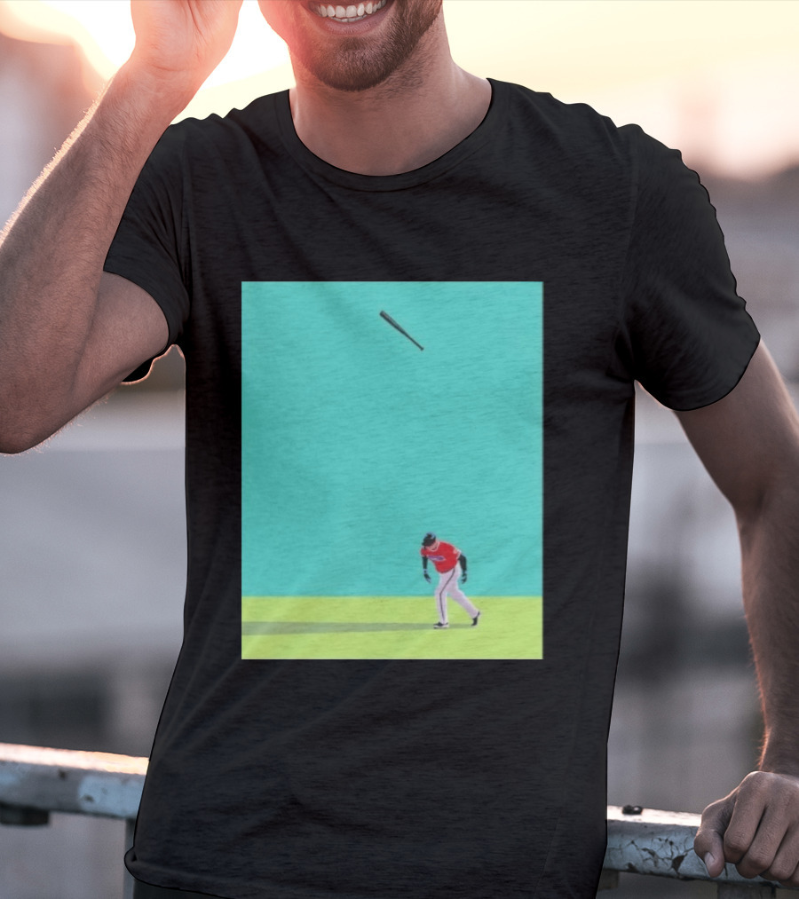 Minimalist Baseball Player Bat Flip Batter T-Shirt