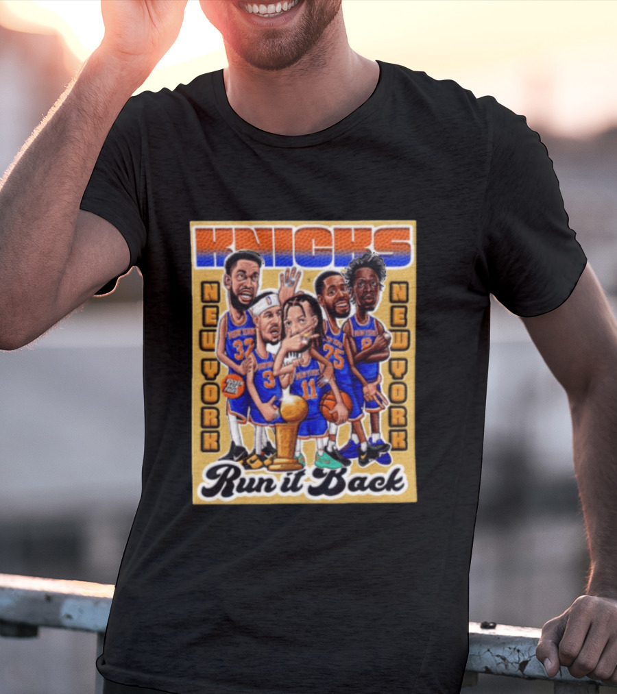 New York Knicks NBA Run It Back Players New York Caricature T-Shirt