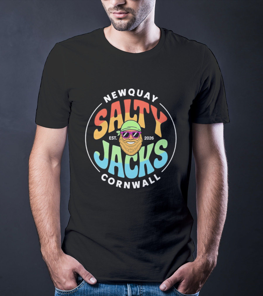 Newquay Salty Jacks Est 2026 Cornwall Coastal T-Shirt