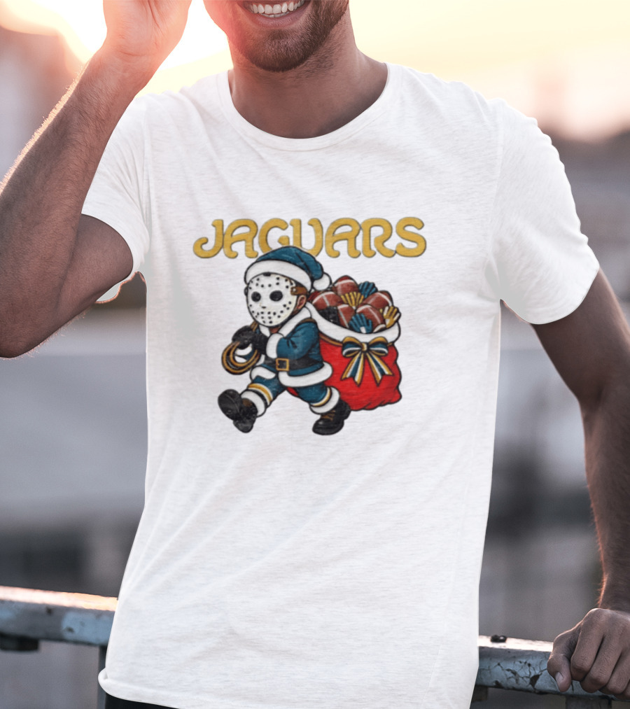 Jacksonville Football Christmas Horror Santa T-Shirt